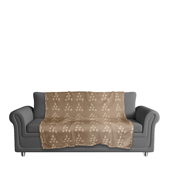 Brown Tribal Dot Fleece Throw Blanket